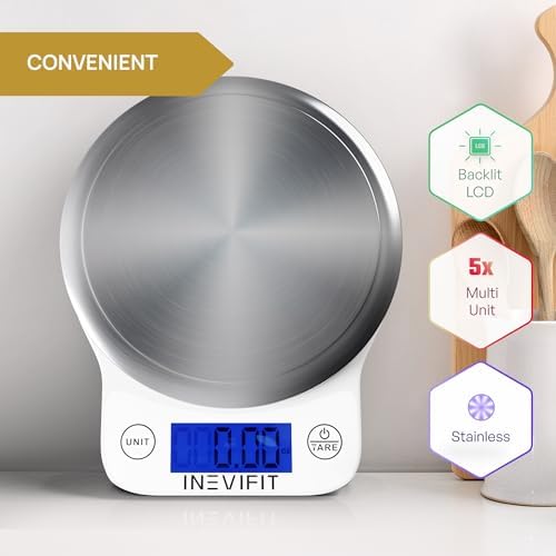 INEVIFIT Strength & Nutrition Bundle, Digital Kitchen Scale & 150 LBS Resistance Band Set for Home Workouts & Meal Prep