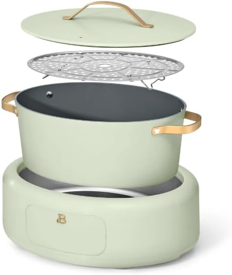 10-in-1 Electric Multi-Cooker, 6 Quart Programmable Cooking Pot with Digital Display, Nonstick Interior, One-Touch Controls, Multi-Function Kitchen Appliance (Sage Green)