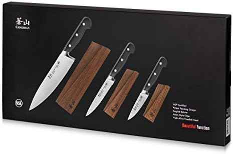 Cangshan TV2 Series 1023015 Swedish 14C28N Steel Forged 3-Piece Starter Knife Set with Wood Sheaths