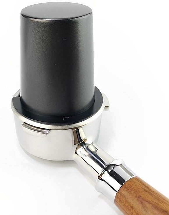 Coffee Dosing Cup 51mm, Espresso Coffee Dosing Cup, Stainless Steel Dosing Cup Compatible with All 58mm Portafilter,Coffee Powder Cup, Coffee Powder Feeder (1, Black, 51mm)