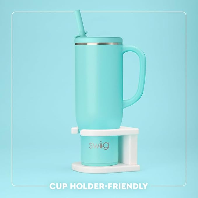Swig Life 30oz Mega Mug, 30oz Tumbler with Handle and Straw, Large Insulated Tumblers, Cup Holder Friendly Travel Mug, Stainless Steel 30 oz Tumbler, Reusable Insulated Water Bottle (Giddy Up)