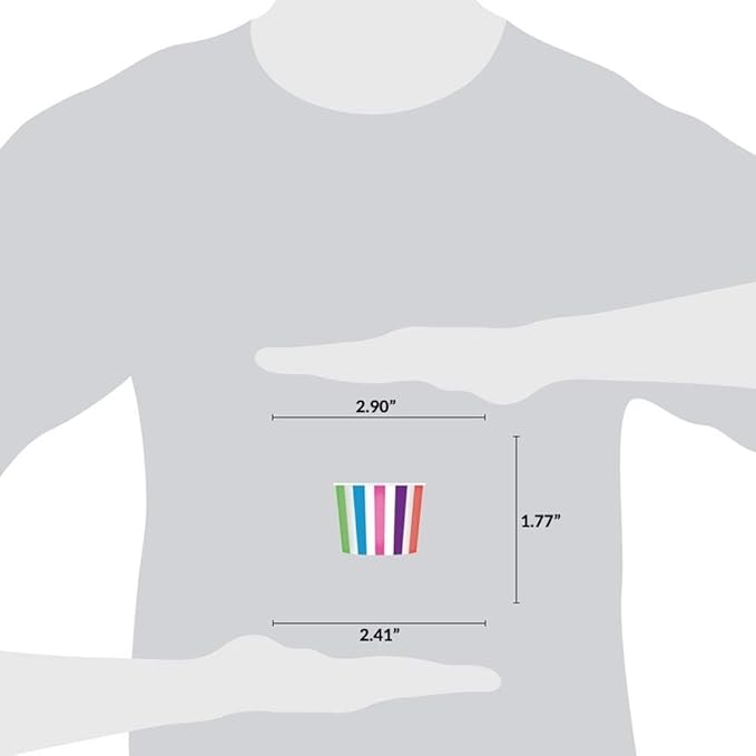 UNIQ 1000-Count 4 oz Striped Paper Ice Cream Cups Rainbow Color | Disposable Dessert Bowls in Multiple Colors | Frozen Dessert Supplies