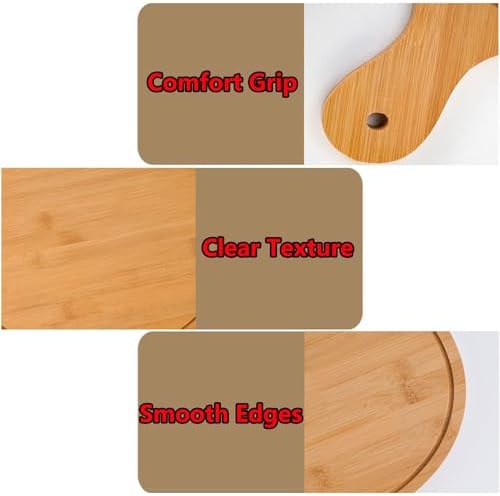 Pizza Serving Board Tray Set of 8, Wooden Lightweight Handles, Up to 13 Inches, Pizza Making Storage, Perfect for Parties and Gatherings,Light Brown,6inch