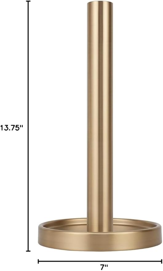 Ivilon Countertop Paper Towel Stand - Steady and Easy Tear - Fits All Paper Towel Rolls - Warm Gold