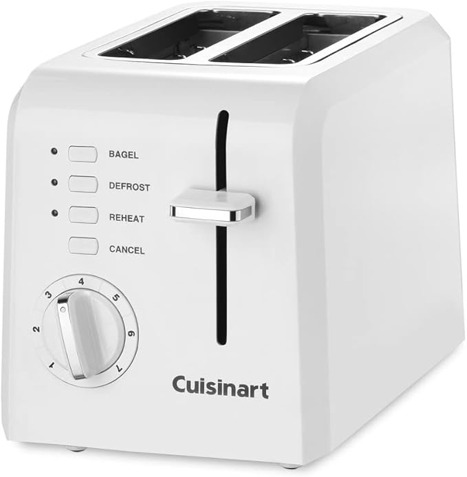 CUISINART Coffee Grinder, Electric Burr One-Touch Automatic Grinder with18-Position Grind Selector, Stainless Steel, DBM-8P1 & 2-Slice Toaster Oven, Compact, White, CPT-122