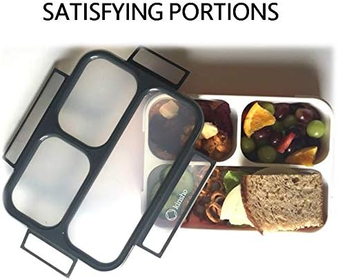 kinsho Lunch Boxes for Kids Boys Teens - Bento Box Set with Insulated Bag and Ice Pack, 3 Compartment Leak Proof Food Container, BPA-Free, Microwave Safe, Ideal for School & Work, Black & Red
