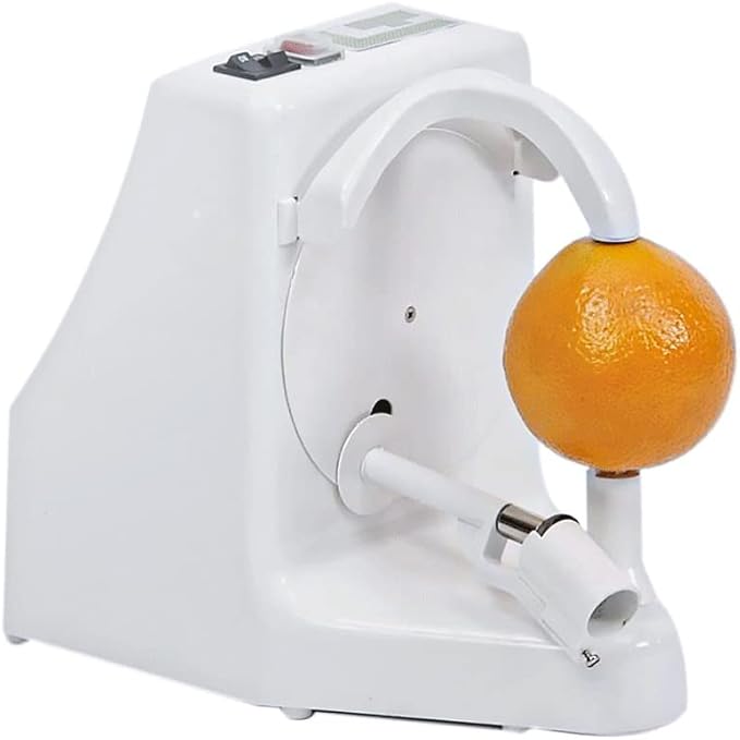 Pelamatic - Automatic Orange Peeler Pro | Peels 3 Fruits/Vegetables Per Minute | Electric Apple/Orange/Potato Peeler | Rust-Resistant, Easy Cleanup, White, One Size, Plastic