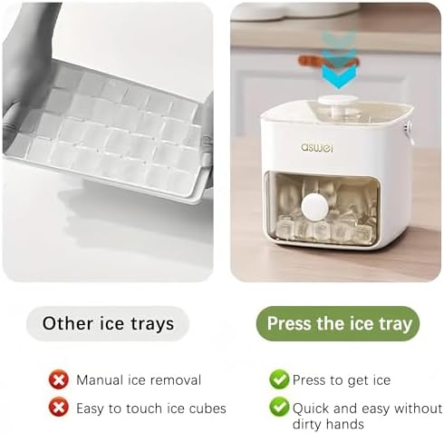 Plastic Ice Cube Trays with Bin and Scoop for Freezer+ Ice Cube Tray