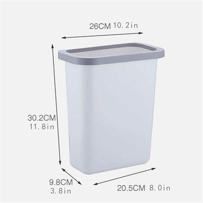 Trash Cans Hanging Waste Bin Under Kitchen Sink,Plastic Dustbins Over Cabinet Door with Top Ring to Fix Garbage Bag Outdoors and Home (Color : Beige)