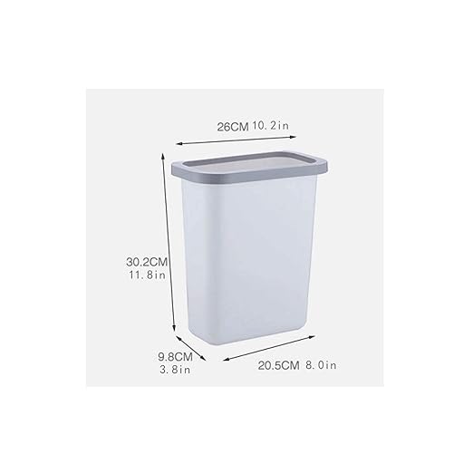 Trash Cans Hanging Waste Bin Under Kitchen Sink,Plastic Dustbins Over Cabinet Door with Top Ring to Fix Garbage Bag Outdoors and Home(Gray)