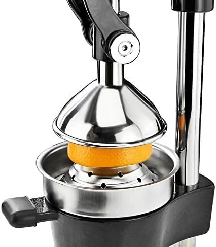 Generic Cast-Iron Orange Juice Squeezer - Heavy-Duty, Easy-to-Clean, Professional Citrus Juicer, Black, h3653