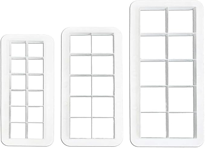 3Pcs White Square Cookie Cutter Set, Geometric Multicutter Cake Fondant Cutter, Square Biscuit Cutters, Easy to Store, Cookie Cutter Baking Tools Baking Tools and Accessories(3 Size)