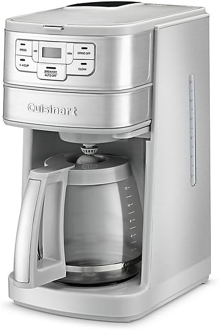 Cuisinart Stainless Steel Automatic Grind and Brew 12-Cup Coffeemaker with 24-Hour Programmability, 1-4 Cup Setting and Glass Carafe