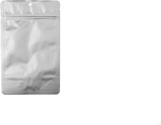 PackFreshUSA: 5 MIL Silver/Clear Stand Up Pouch Bags - Professional Flexible Packaging - Resealable - Seal-Top - Heat-Sealable - Hang Hole - Tear Notch -Medium 5x8.5x3-100 Pack