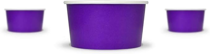 UNIQ 1000-Count 4 oz Paper Ice Cream Cups Purple Color | Perfect for Halloween, Holidays & Parties | Small Disposable Food & Dessert Bowls | Frozen Dessert Supplies
