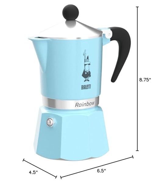 Bialetti 5043 Rainbow Espresso Maker, Light Blue