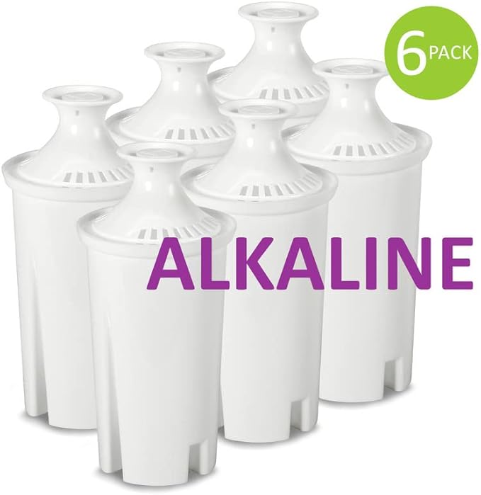 Vitev Alkaline Water Replacement Filter, Fits Brita Pitcher (6-pack)