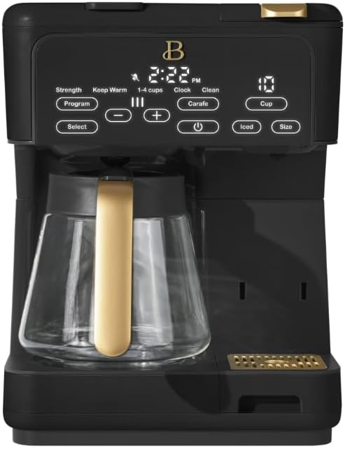 Beauti Multi Brew 12 Cup Programmable Drip & Single Serve Coffee Maker, Versatile Brewing (6oz, 8oz, 10oz, 12oz, 14oz), Pods or Ground, Over Ice option, Keep Warm mode (Black)