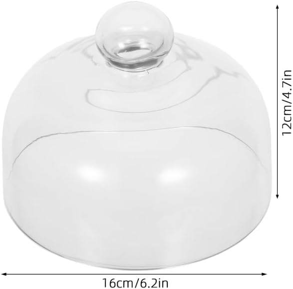 SOIMISS 6.2-Inch Mini Glass Microwave Splatter Cover, 4.7" Tall Dome Food Lid with Steam Vent, Heat-Resistant Clear Splash Guard for Soup Bowls and Mugs