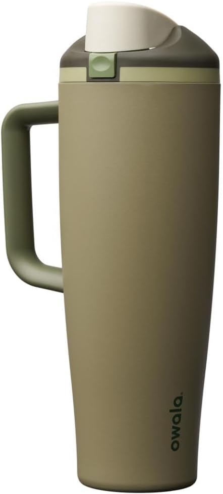 Owala FreeSip Tumbler Insulated Stainless Steel Water Bottle with Built-in Straw and Side Handle, For Travel, Work, School, and Sports, 40oz, BPA Free, Leak Proof, Off Road
