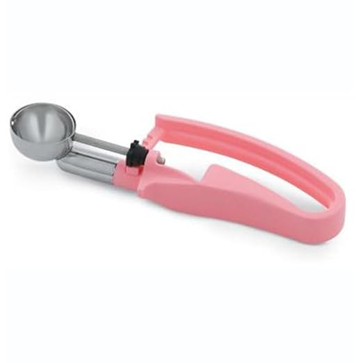 Vollrath 47402 Size 60 Universal Squeeze Disher | Food Portioning Serving Scoop with 6-3/8" Long Ergonomic Pink Handle for Restaurant Cafeteria | .55 oz Capacity | 1-3/8" Bowl, Stainless Steel, NSF