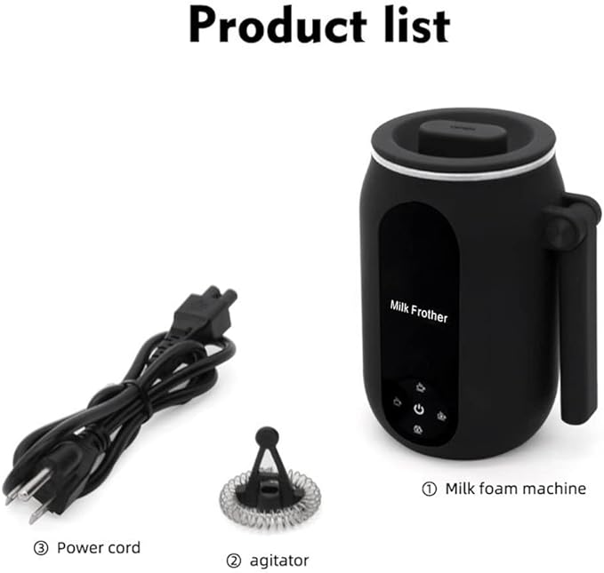 Electric Milk Frother and Steamer,4 In 1 Electric Milk Steamer,450ml Milk Frother and Warmer,Automatic Hot and Cold Foam Maker,with Foldable Handle,for Coffee/Latte/Cappuccino