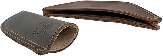 Hide & Drink, Rustic Leather Hot Handle Holders (Set of 2) Panhandle, Side Kick, Assist Grip for Cast Iron Skillets & Pans, Double Layered, Handmade (Bourbon Brown)