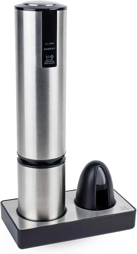 Peugeot Elis Touch Rechargeable Electric Corkscrew With Foil Cutter, Stainless Steel