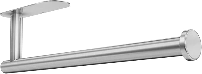 DEKAVA Paper Towel Holder Under Cabinet for Kitchen, Adhesive Paper Towel Holder Wall Mount, SUS304 Stainless Steel 13 inch(1,Silver)