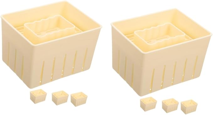 Cabilock 2sets Tofu Press Tool Cheese Press for Cheese Making Tofu Molding Kitchen Essential for Homemade Practical and Easy to Use Mold 4pcs*2