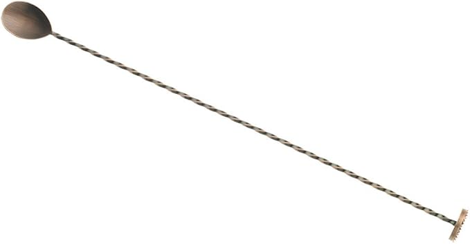 Barfly Bar Spoon with Muddler End, 15 3/4" (40.0 Cm), Antique Copper