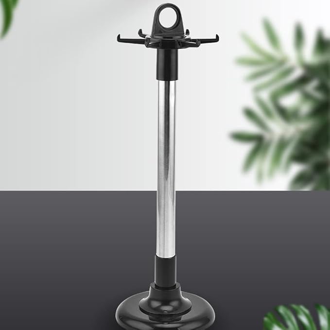 Swivel Kitchen Utensils Stand with 6 Hooks Rotatable Kitchenware Holder Rack Home Kitchen Utensils Organizer Holder, 42x13cm, Black＋silver