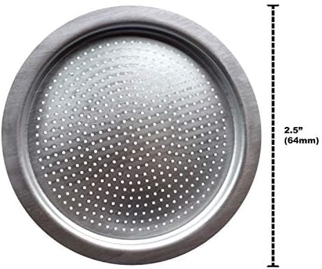 Univen 2.5" (64mm) Espresso Filter and Gasket Seals Compatible with Bialetti 6 Cup Aluminum Espresso Makers