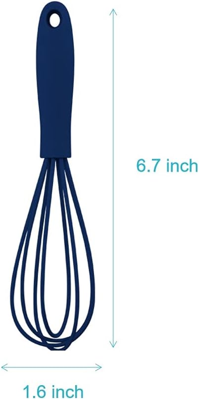 3 Pcs Premium Colorful Kitchen Mini Silicone Whisks - Mini Whisk Set Egg Beater for Stirring Cooking Baking, Tiny Silicone Balloon Wire Whisk, Milk Frother Kitchen Utensils Gadgets