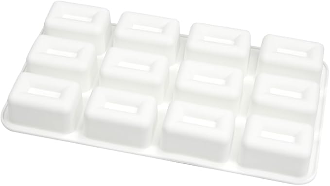 mostsom Silicone Molds Mousse Mold 12 Cavity 3D Rectangle Shape Chocolate Truffle Mousse Cake Dessert Mold DIY Baking Moulds (F Small Rectangle)