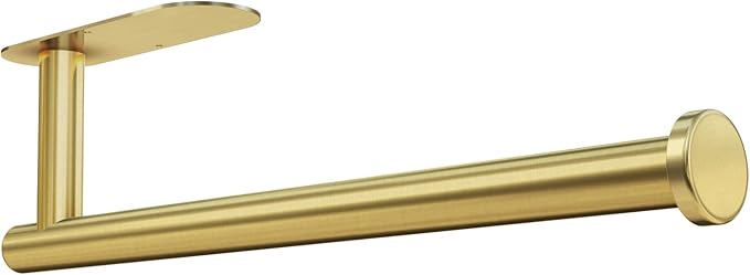 DEKAVA Paper Towel Holder Under Cabinet for Kitchen, Adhesive Paper Towel Holder Wall Mount, SUS304 Stainless Steel 13 inch(1,Gold)
