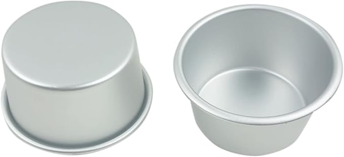 6 Packs Popover Pan， Large Individual Muffin Mold, Aluminium Pudding Cup, Chocolate Molten Mould, Raspberry Souffle Baking Maker, Brownie Tumbler -for Pie, Egg Tart, Cake (Size 3.4"x 2")