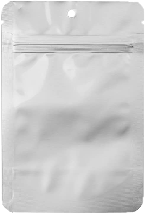 PackFreshUSA: 5 MIL Silver/Clear Stand Up Pouch Bags - Professional Flexible Packaging - Resealable - Seal-Top - Heat-Sealable - Hang Hole - Tear Notch - Small 4x6x2.5-100 Pack