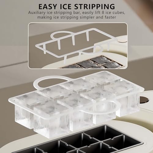 Portable Ice Maker, 8 Cubes in 10 Mins, Dual Power DC 12V & AC, Compact Countertop Machine for Home Office Camping Car, Purple