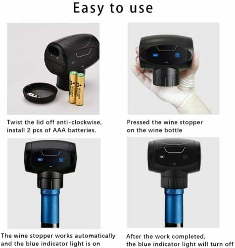 Electric Wine Stoppers, Automatic Wine Vacuum Pump, Reusable Wine Bottle Stoppers Cork Saver Plug & Sealer, Best Gift for Wine Lover