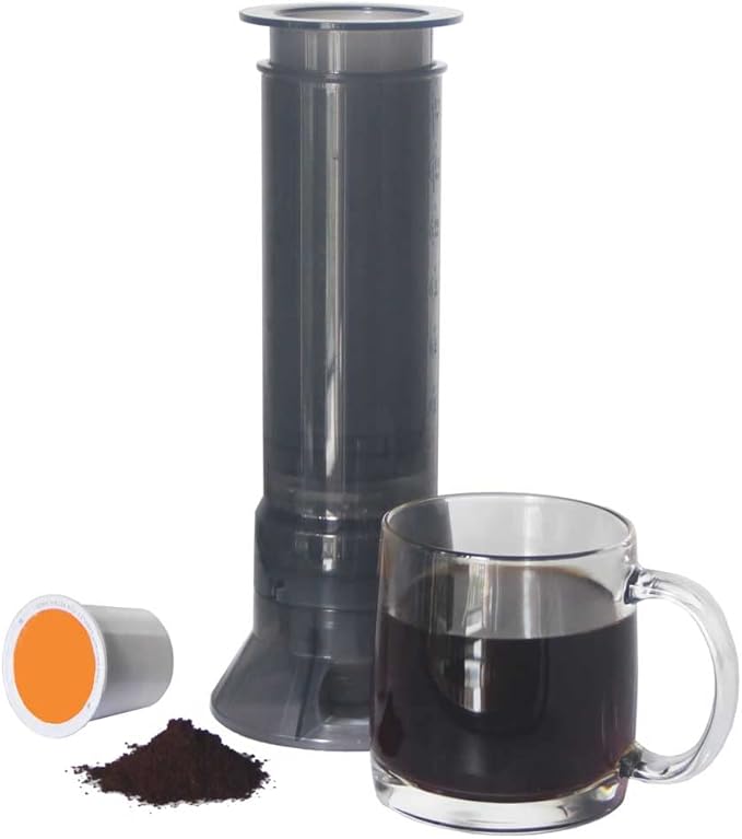BLACKSMITH FAMILY Portable Travel Coffee Maker Press, Camping Coffee Press, Travel K Cup Coffee Maker - Instantly Makes Delicious Coffee, Compatible with K Cups and Ground Coffee, 4~12 OZ One Shot
