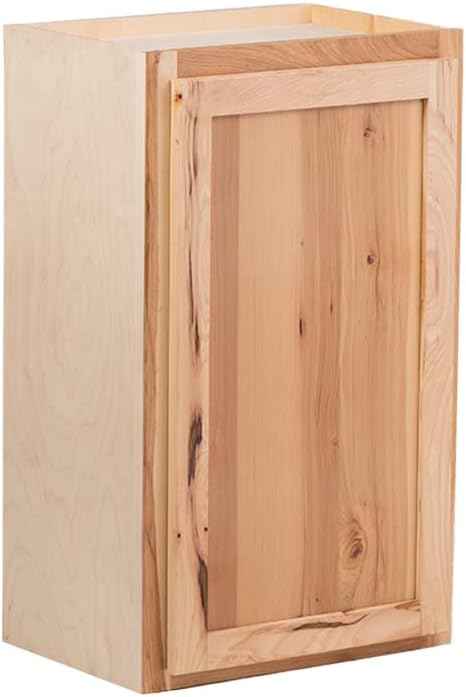 Quicklock RTA (Ready-to-Assemble) 42" Tall Wall Kitchen Cabinets - Shaker Style | 100% Hardwood | Made in America | Soft Close Hardware (Rustic Hickory, 12" D x 24" W x 42" H)