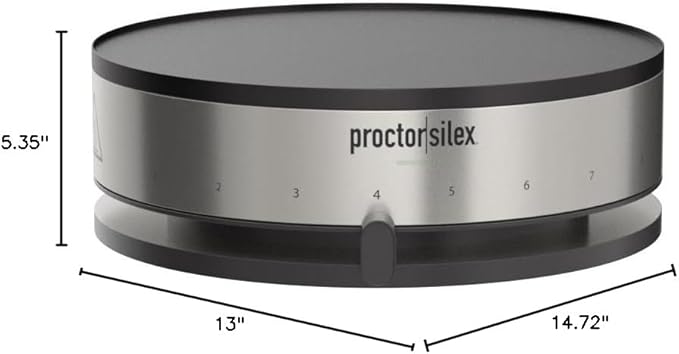 Proctor Silex Electric Crepe Maker with 13” PFAS-Free Nonstick Griddle for Eggs, Pancakes, Omelets and Quesadillas, with Temperature Control, Spatula, Spreader, Batter Cup, Stainless Steel (38400MN)