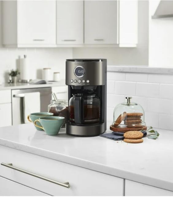 Cuisinart DCC-1220BKSFR 12 Cup Coffeemaker, Stainless Steel Black - Certified Refurbished