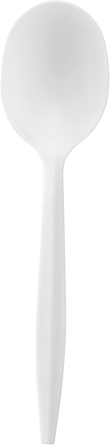 1,000 Plastic Disposable Soup Spoons Bulk White Medium Weight Disposable Silverware Plastic Cutlery Spoons