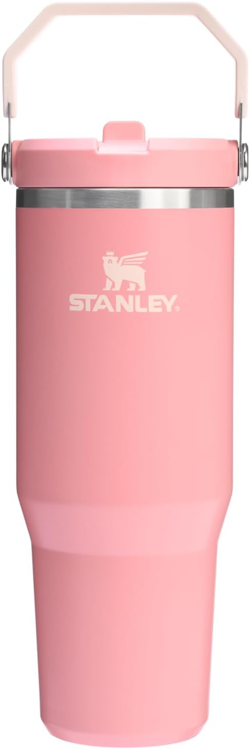 STANLEY IceFlow 2.0 Flip Straw Tumbler with Handle 30 oz | Twist On Lid and Flip Up Straw | Leakproof Water Bottle | Insulated Stainless Steel | BPA-Free | Pink Mesa