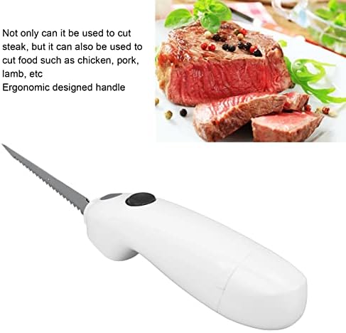 Electric Knife for Carving Meats, Stainless Steel Cordless Electric Fillet Knife with Ergonomic Handle, Reciprocating Electric Carving Knife for Turkey, Meat, Bread, Vegetables