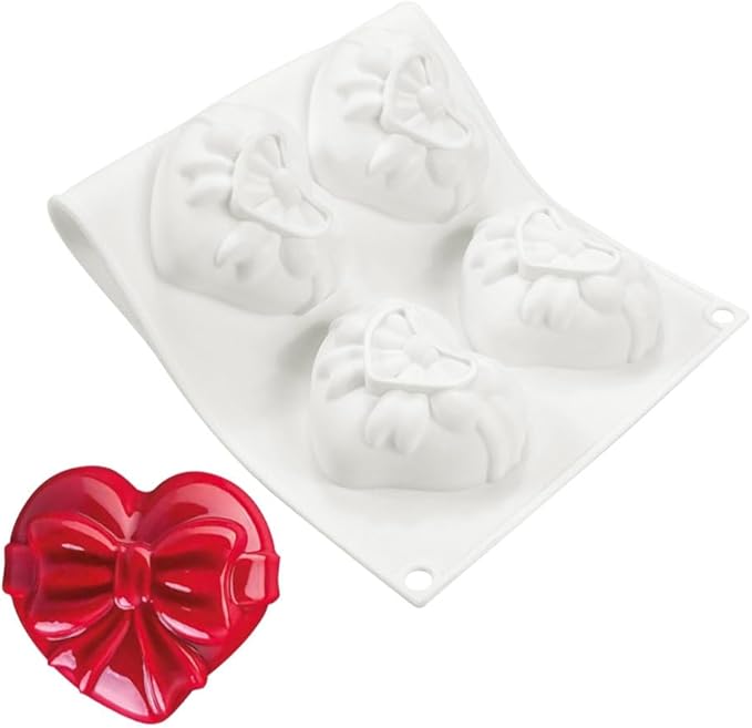 3D Bow Love Silicone Cake Moulds Fondant Decorating Tools Chocolate Pastry Molds Kitchen Baking Accessories (Heart G 11.8 X6.92 X1.4inch)