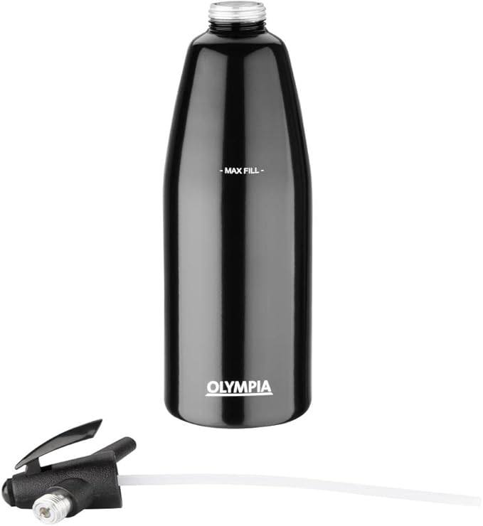 Olympia Soda Siphon Black 1L with New Useful Features for Better Experience