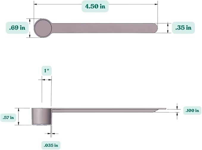1/2 Teaspoon (2.5 mL) Long Handle Scoop for Measuring Coffee, Pet Food, Grains, Protein, Spices and Other Dry Goods (Pack of 5)